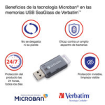 Memoria flash SeaGlass USB de 64 GB – Gris - Imagen 4
