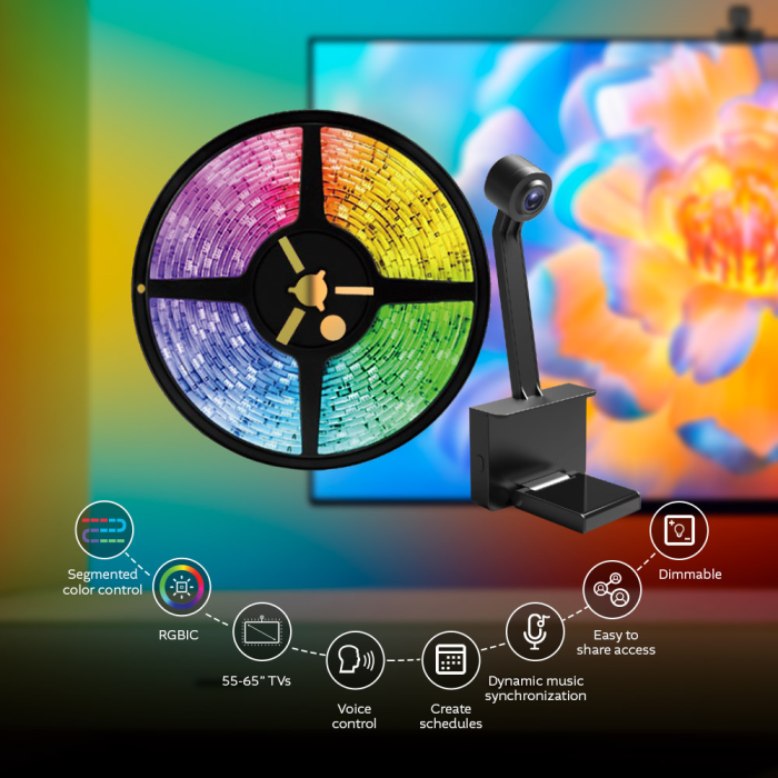 Luz Trasera de TV Inteligente RGBIC (55-65") - Imagen 2