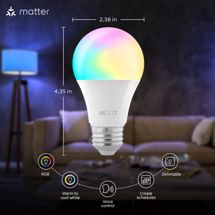 Pack de 3 focos Inteligentes A19 RGB 220V - Imagen 2