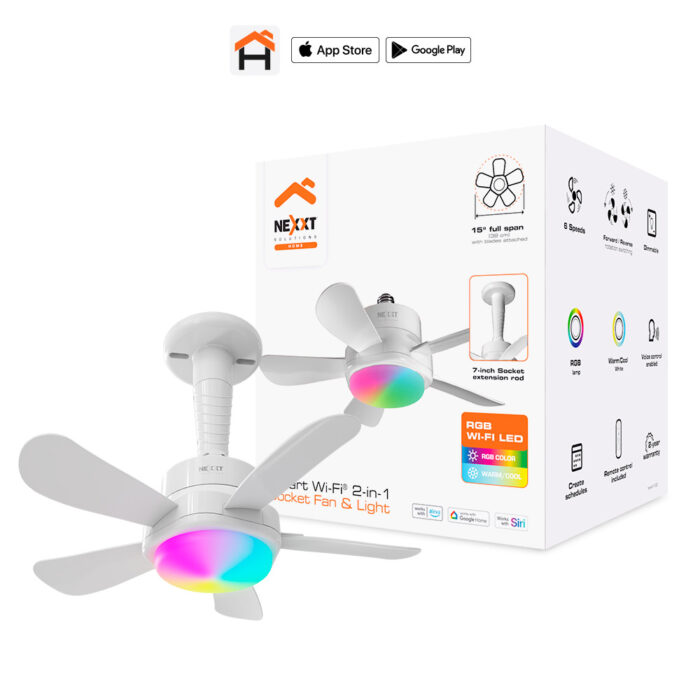 Ventilador y luz con enchufe inteligente Wi-Fi® 2 en 1 - Imagen 1